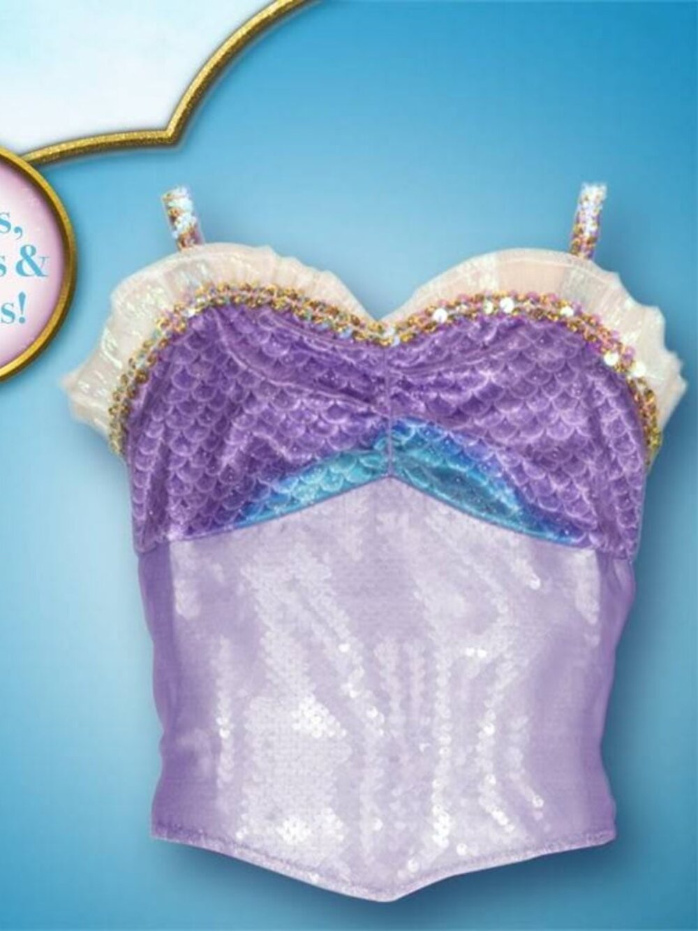 1PC DISNEY LICENSED ARIEL LITTLE MERMAID TOP SIZE 4-6X